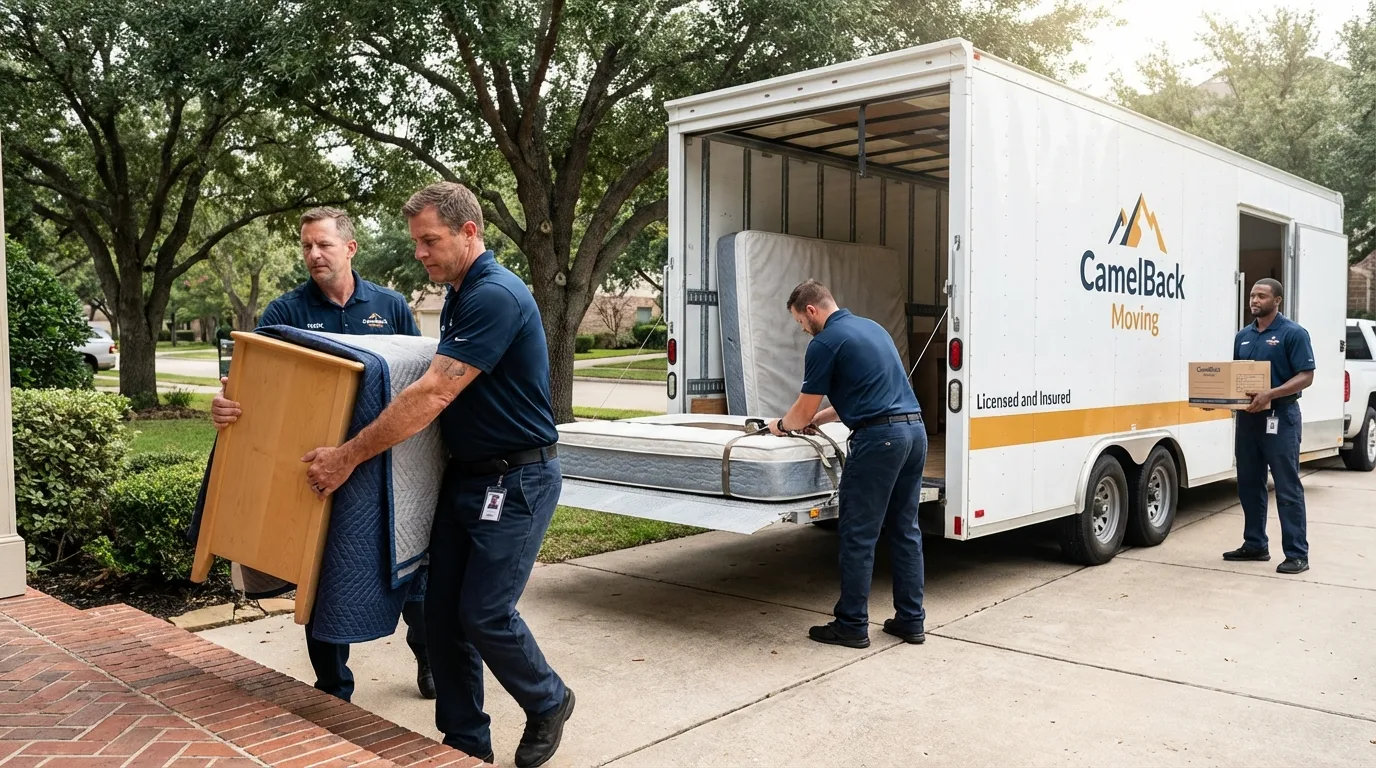 Crew loading residential truck for cross-state move from Ashland, AL