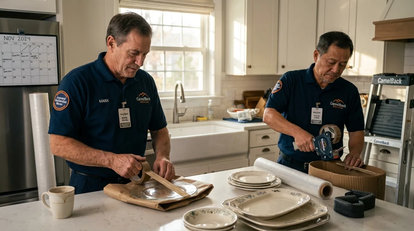 Professional crew packing kitchen dishware in Ashland, AL